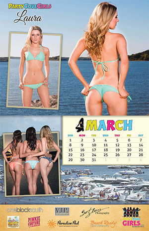 Party Cove Girls 2015 Calendar - March