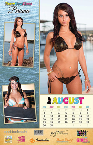 Party Cove Girls 2015 Calendar - August