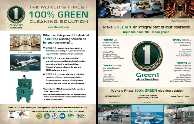GREEN 1 High Performance Cleaning Solution Cut Sheet