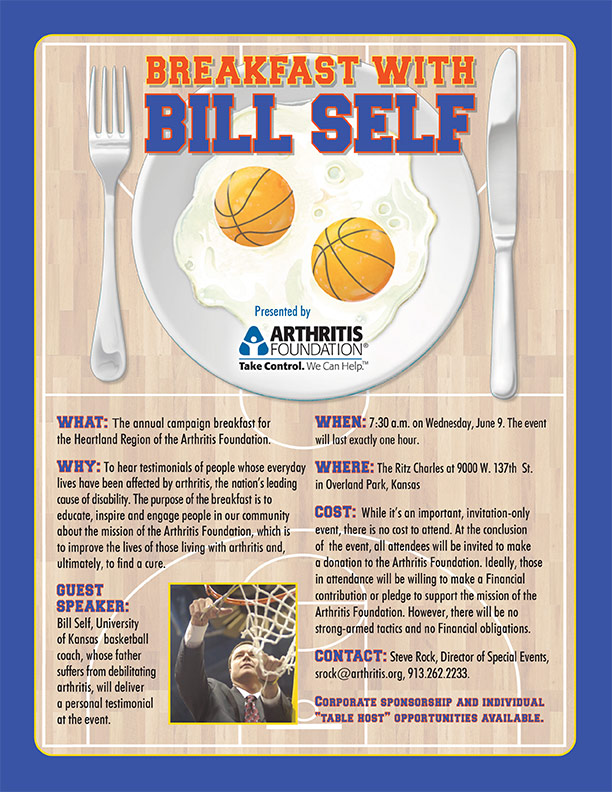 Arthritis Foundation - Commitment to a Cure - Breakfast With Bill Self Flyer