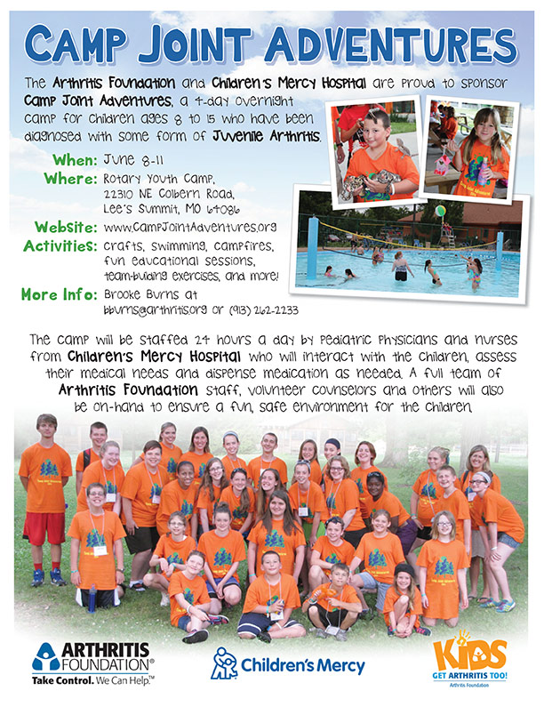Camp Joint Adventures Sponsored by the Arthritis Foundation Flyer