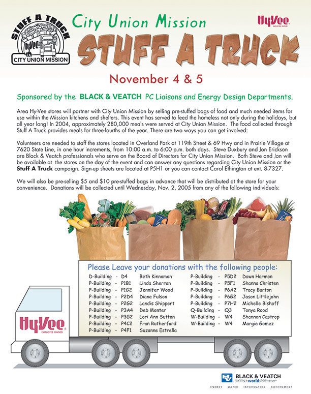 City Union Mission "Stuff-a-Truck" Food Drive Flyer