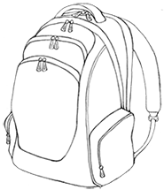 Computer Backpack Illustration