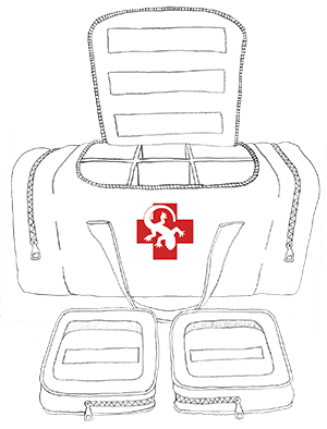 6-Compartment Medical Duffle Bag Illustration